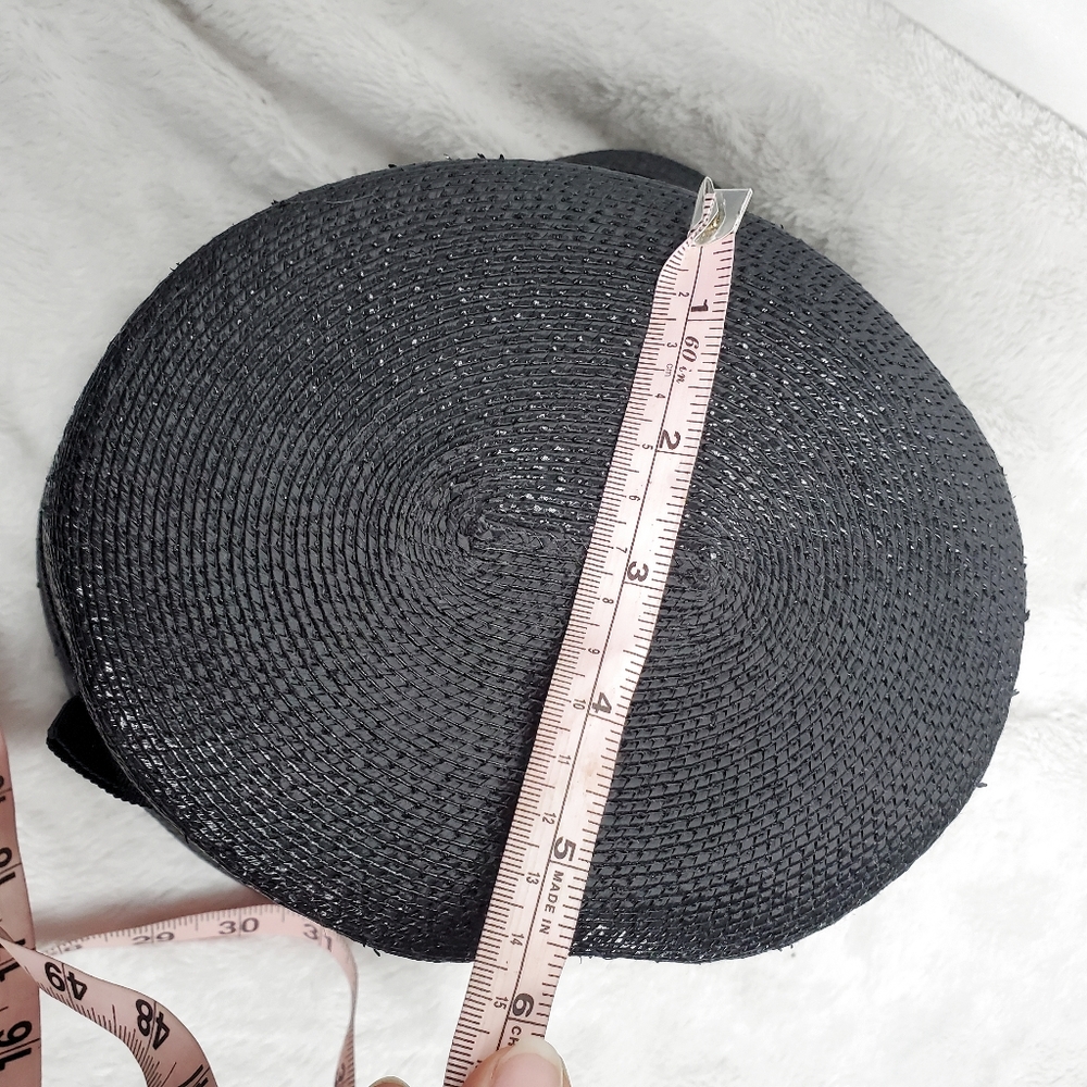 Frank Olive | Black Straw Bucket Hat / High Crown Size S - Picture 7 of 9